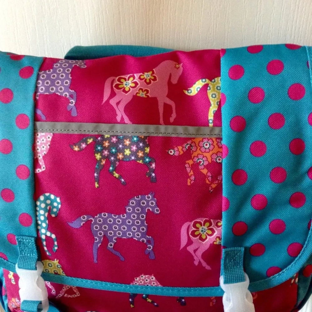 NWT Garnet Hill Kids Messenger Bag with Pony Print - Picture 6 of 8